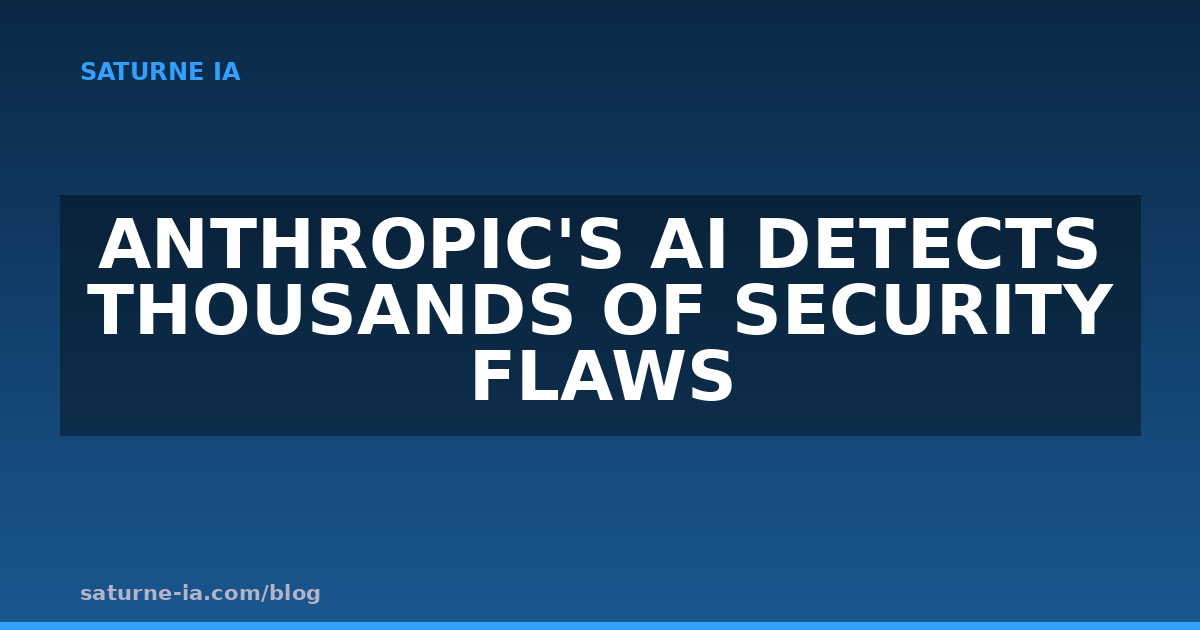 L'IA d'Anthropic détecte des milliers de failles de sécurité