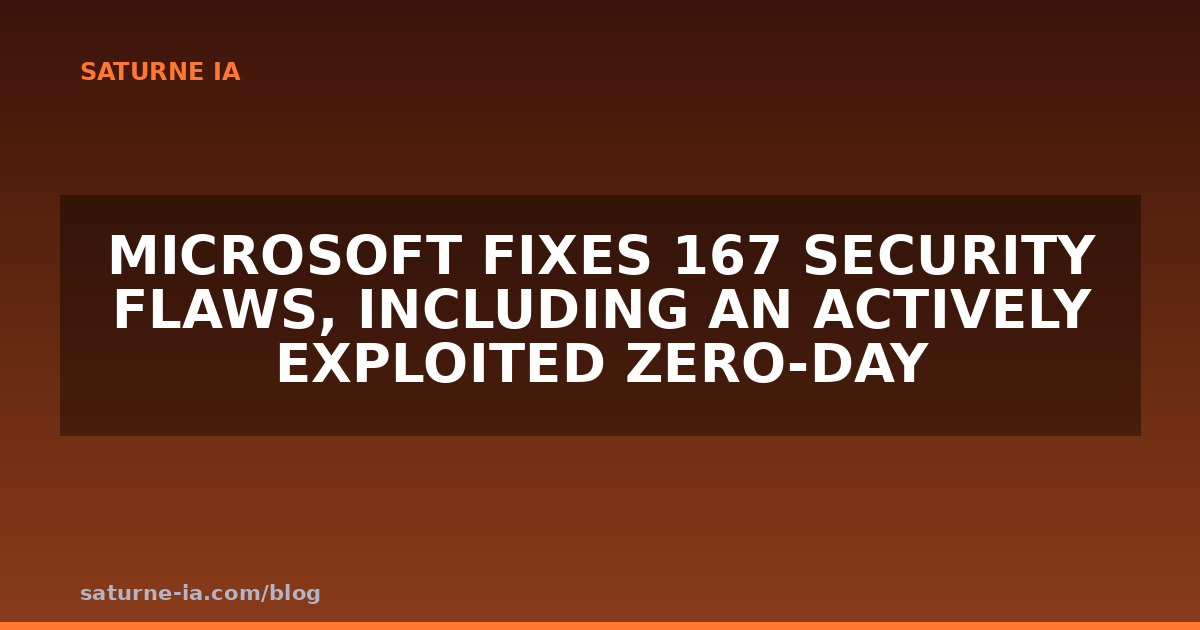 Microsoft corrige 167 failles de sécurité, dont une zero-day activement exploitée